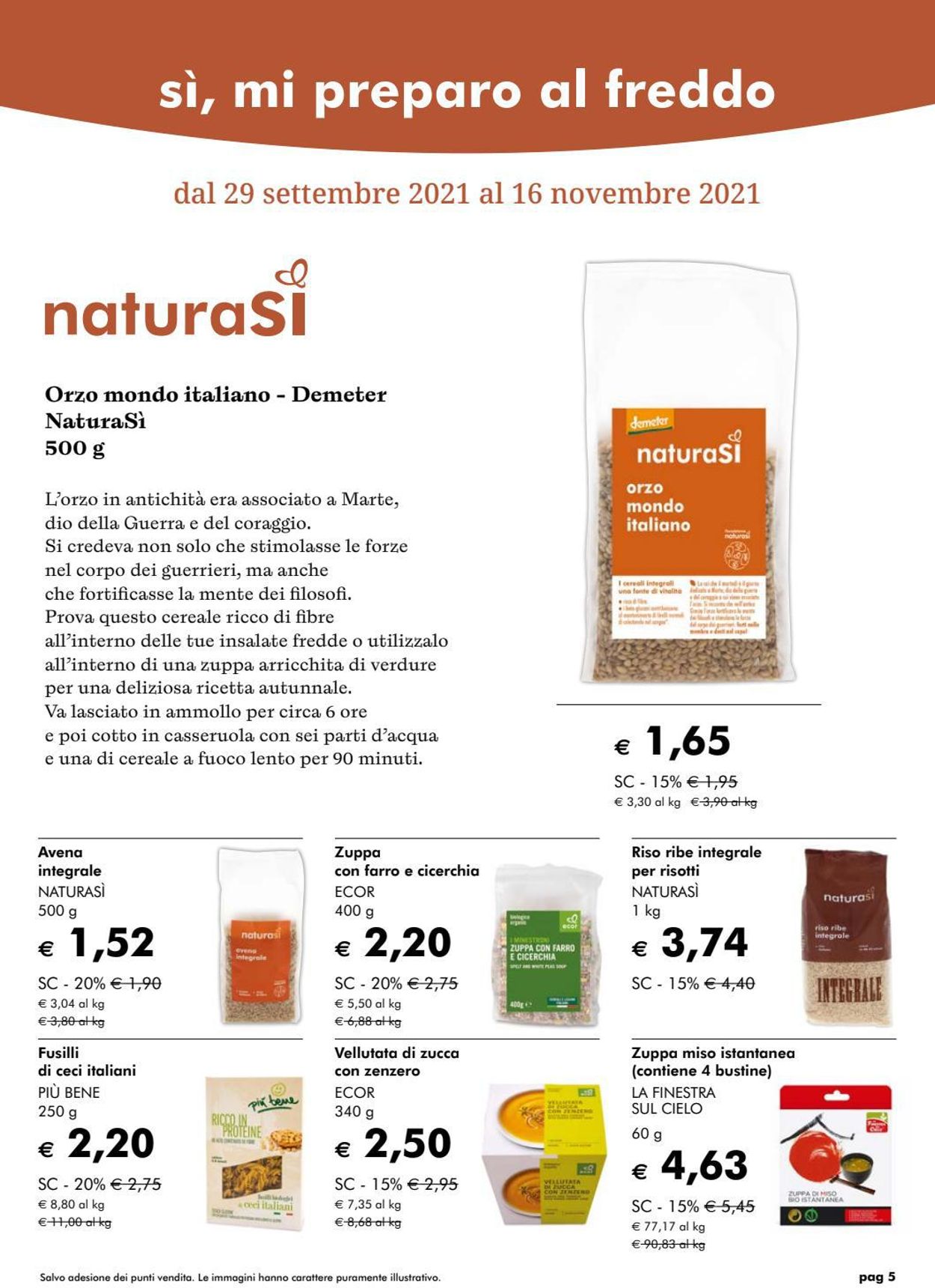 Volantino Natura Sì - Offerte 28/09-16/11/2021 (Pagina 5)