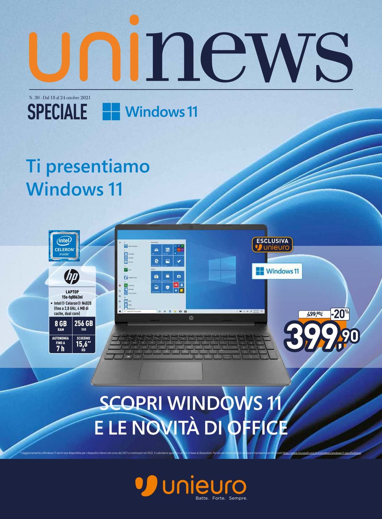 Volantino Unieuro - Speciale Windows 11 - Offerte 18/10-24/10/2021