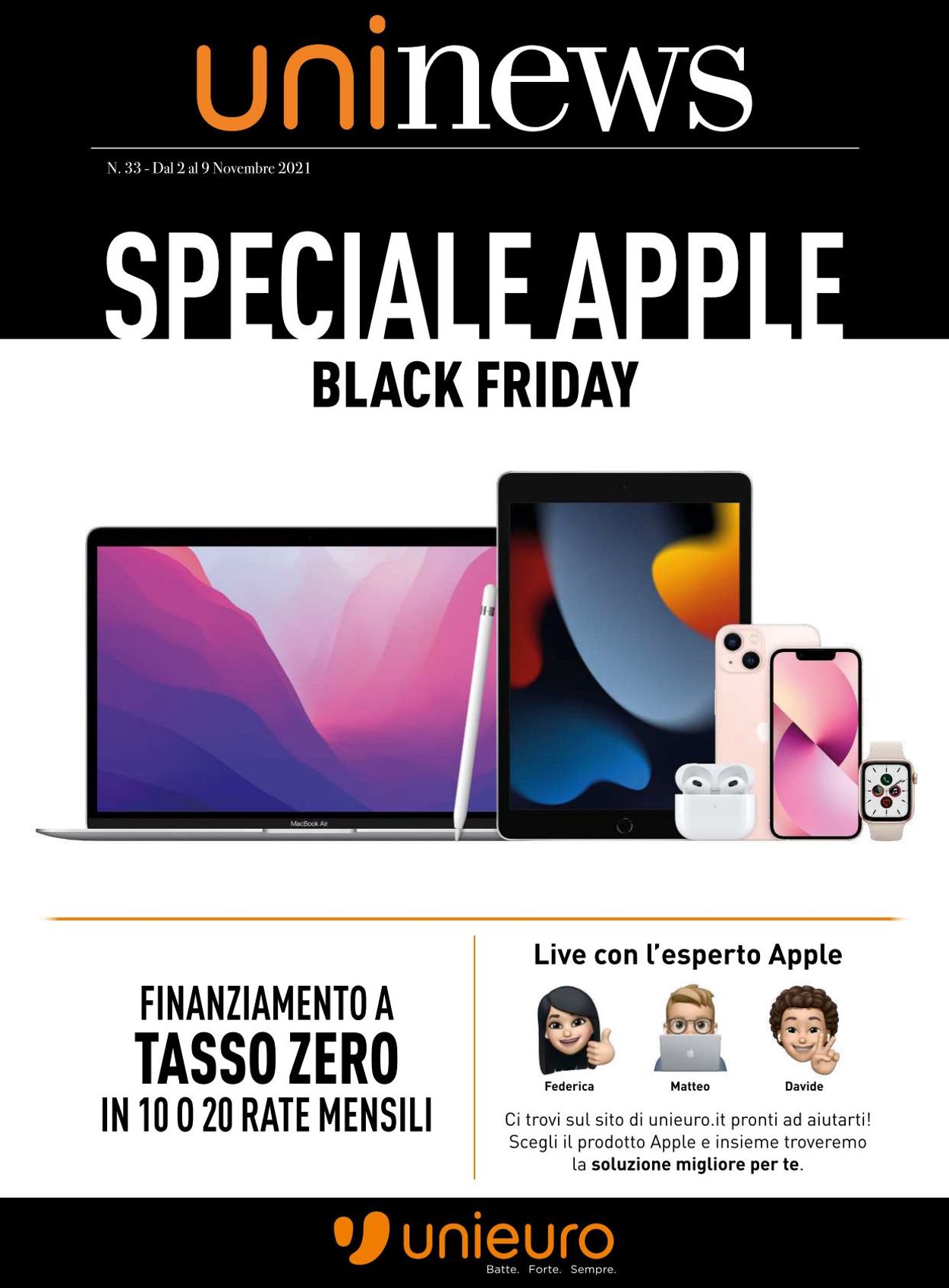 Volantino Unieuro - Speciale Apple Black Friday 2021 - Offerte 02/11-09/11/2021