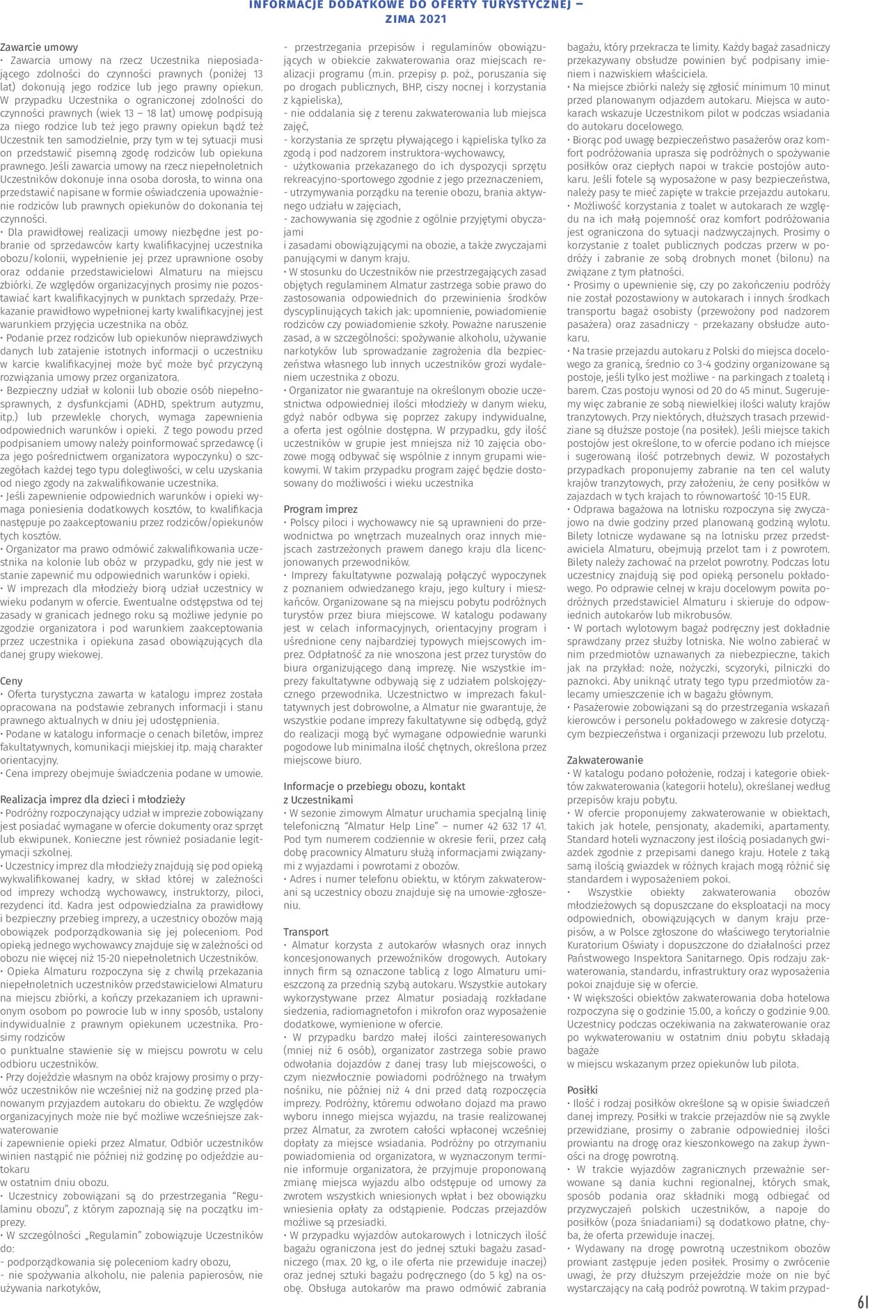 Gazetka promocyjna Almatur - 01.12-28.02.2021 (Strona 61)