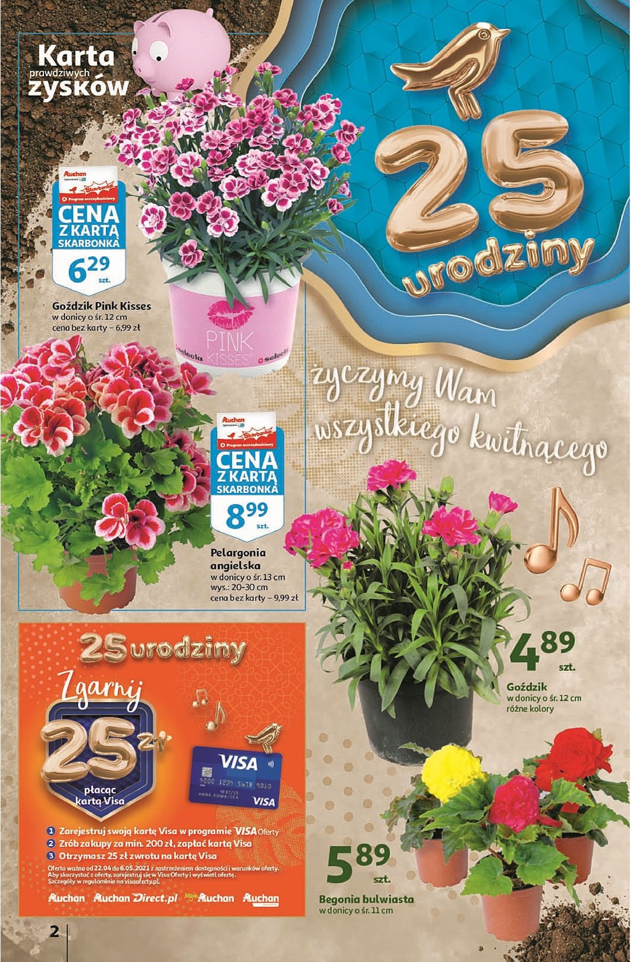 Gazetka promocyjna Auchan 25 Urodziny – Życzymy Wszystkiego Kwitnącego - 22.04-04.05.2021 (Strona 2)