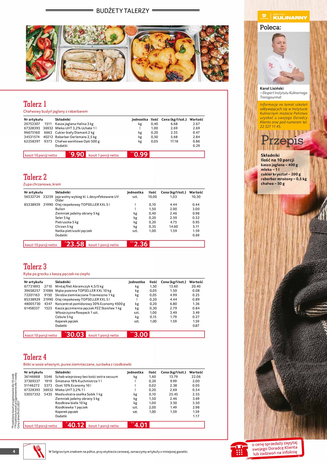 Gazetka promocyjna Selgros Oferta gastronomiczna - 01.04-30.04.2021 (Strona 4)