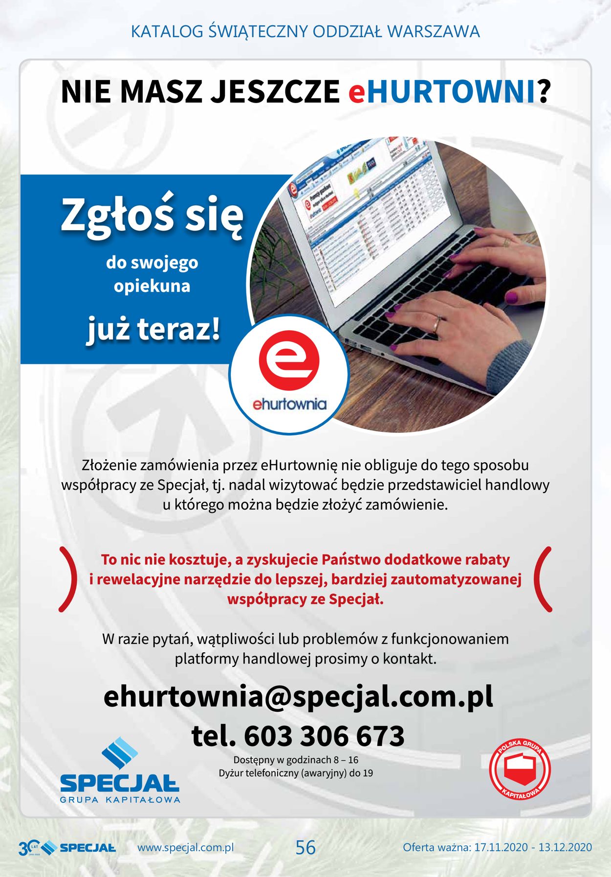 Gazetka promocyjna Specjał Gazetka Świąteczna 2020 - Oddział Warszawa - 17.11-13.12.2020 (Strona 56)