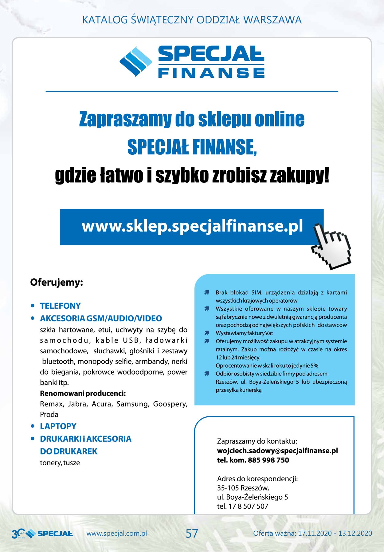 Gazetka promocyjna Specjał Gazetka Świąteczna 2020 - Oddział Warszawa - 17.11-13.12.2020 (Strona 57)