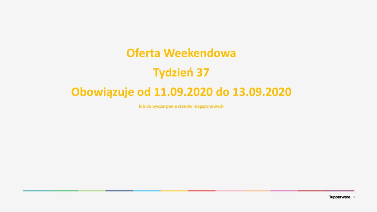 Gazetka promocyjna Tupperware - 11.09-13.09.2020