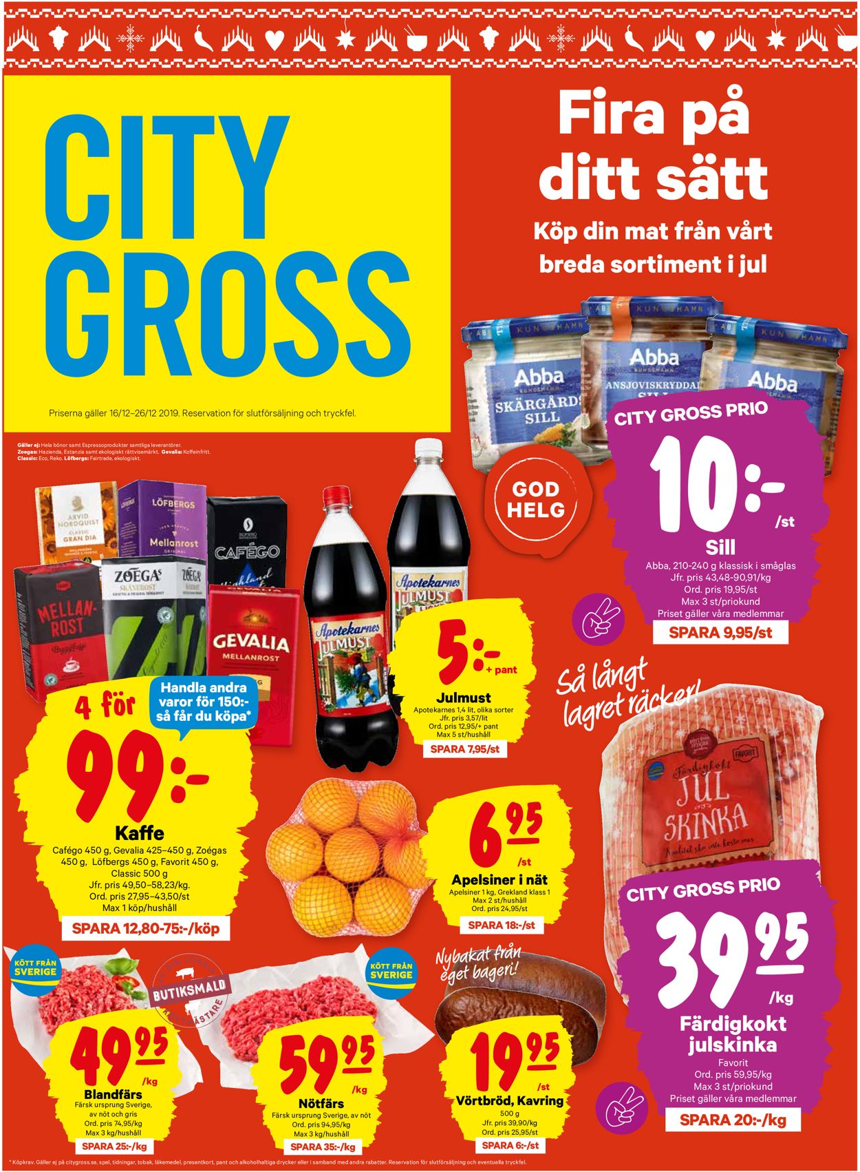 Aktuell annons City Gross Julen 2019 - Reklamblad - 16/12-26/12-2019
