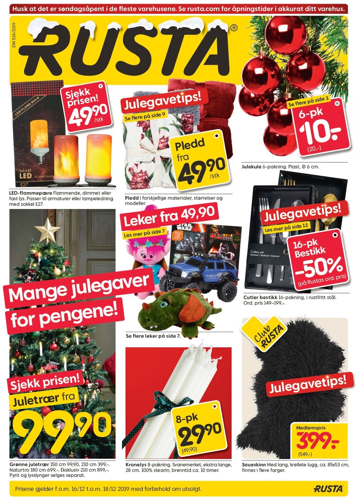 Aktuell annons Rusta Julen 2019 - Reklamblad - 16/12-18/12-2019