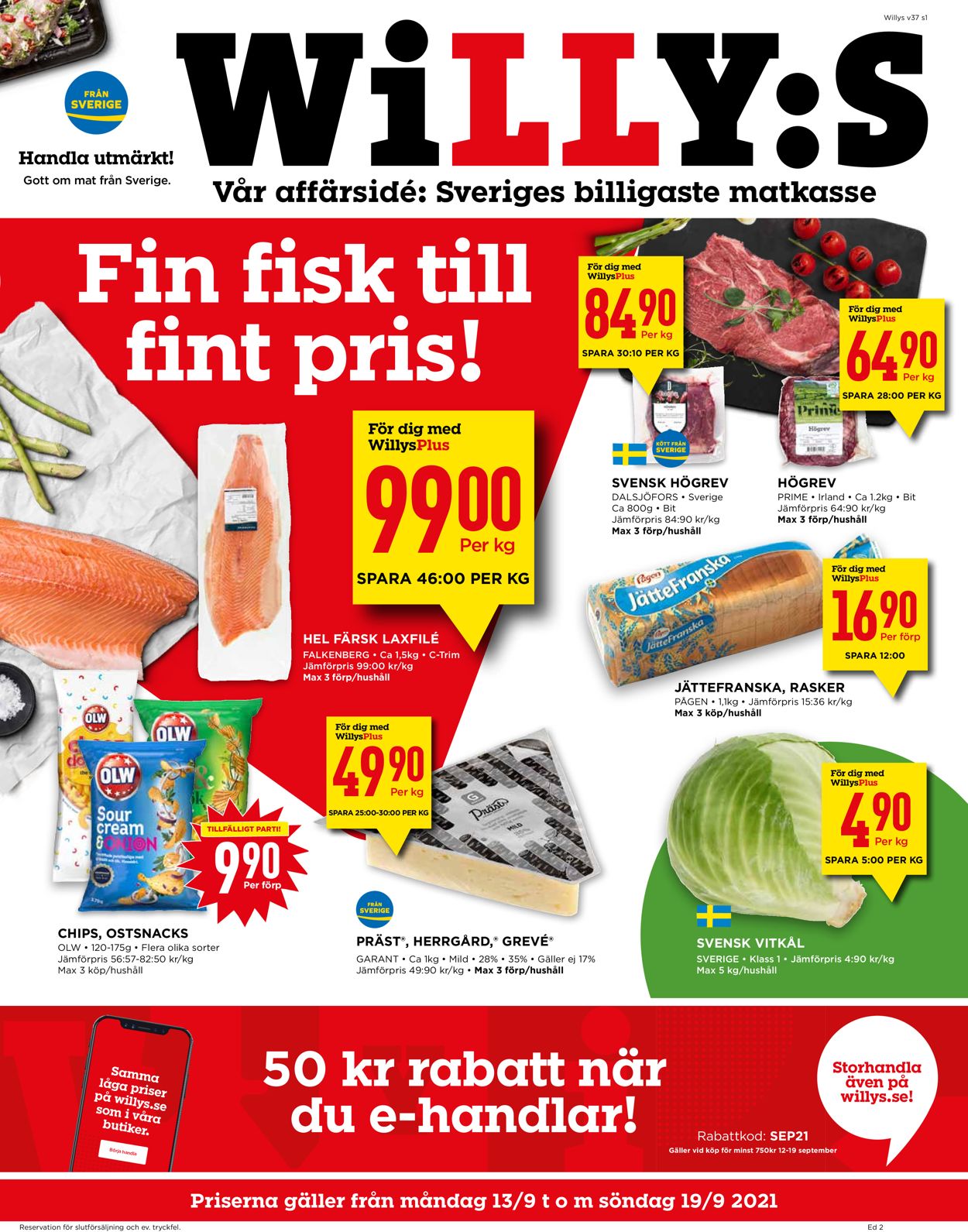 WiLLY:S - Reklamblad - 13/09-19/09-2021