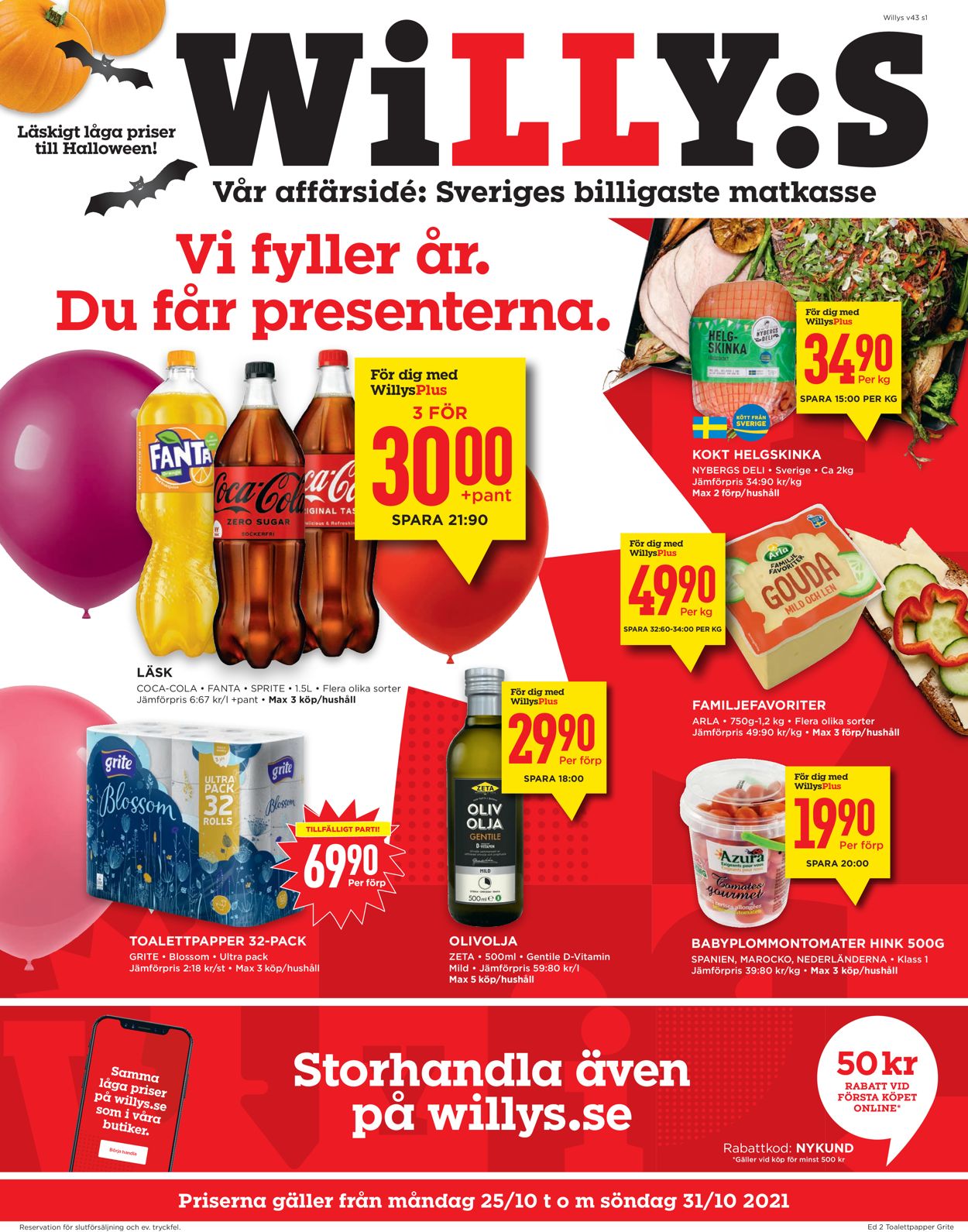 WiLLY:S - Reklamblad - 25/10-31/10-2021