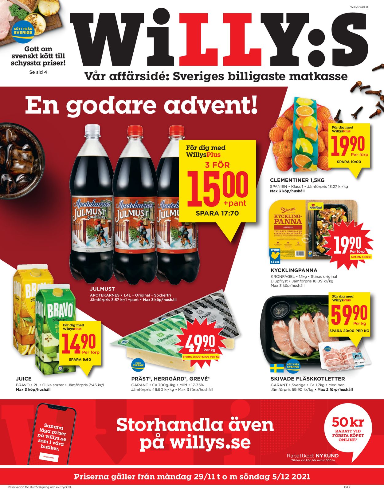 WiLLY:S - Reklamblad - 29/11-05/12-2021