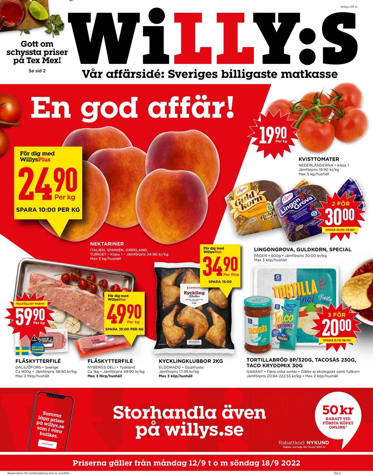 WiLLY:S - Reklamblad - 12/09-18/09-2022