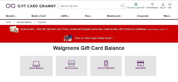 walgreens gift card balance online
