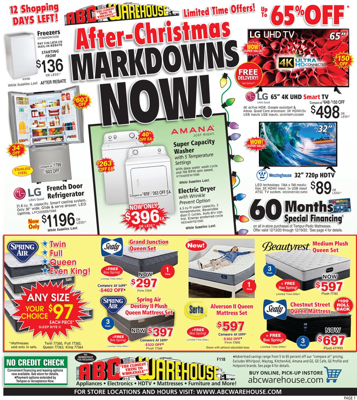 ABC Warehouse After-Christmas Markdowns 2020 Weekly Ad Circular - valid 12/13-12/19/2020
