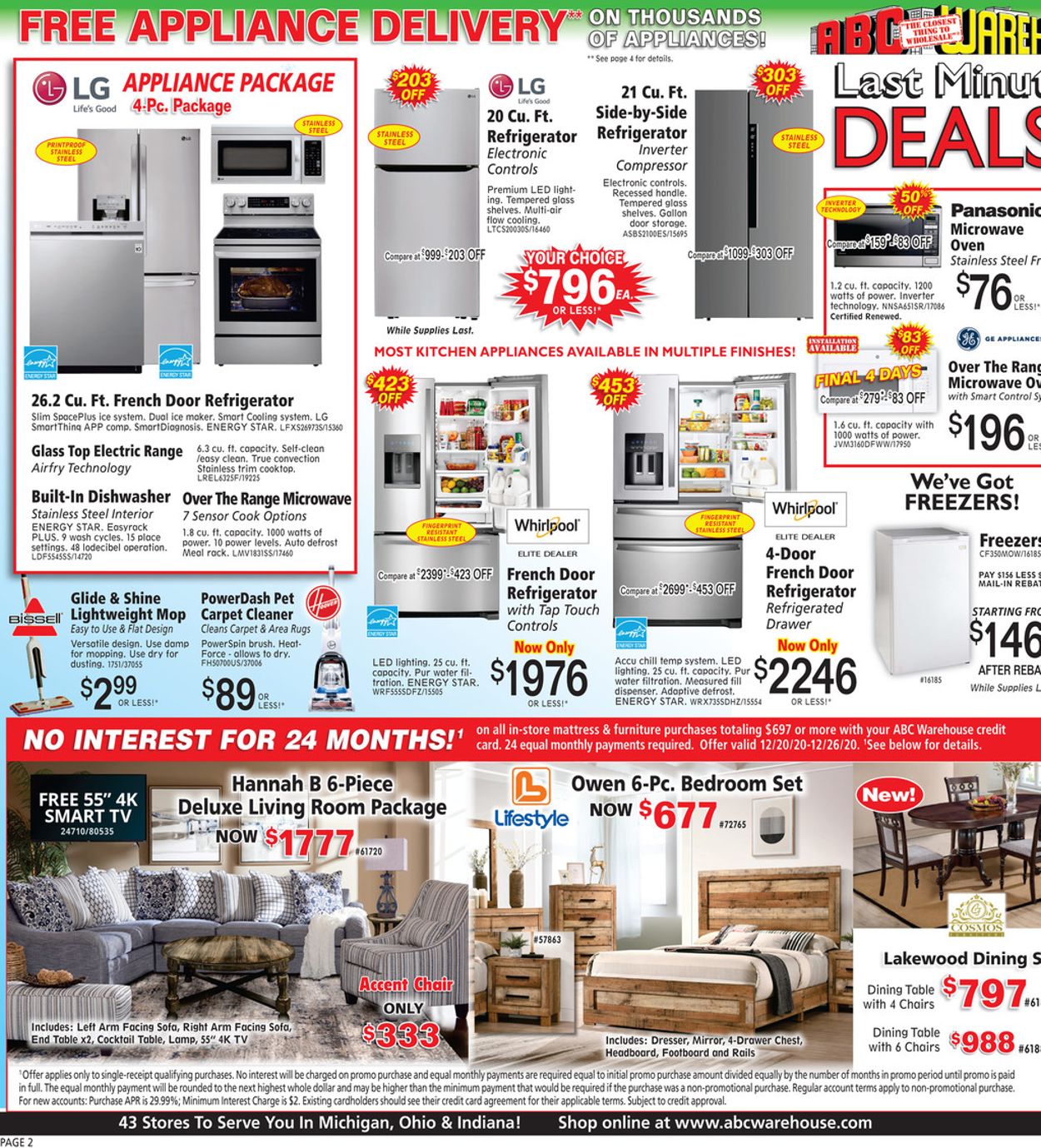 ABC Warehouse Last Minute Sale 2020 Weekly Ad Circular - valid 12/20-12/26/2020 (Page 2)