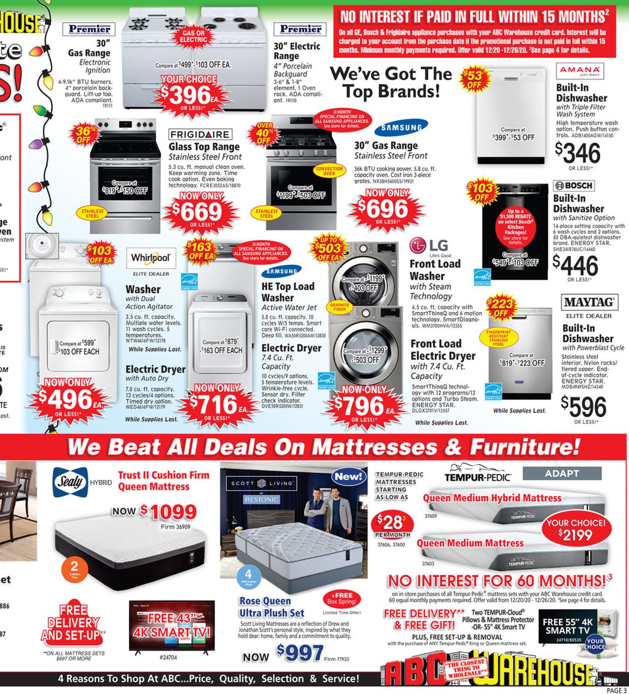 ABC Warehouse Last Minute Sale 2020 Weekly Ad Circular - valid 12/20-12/26/2020 (Page 3)