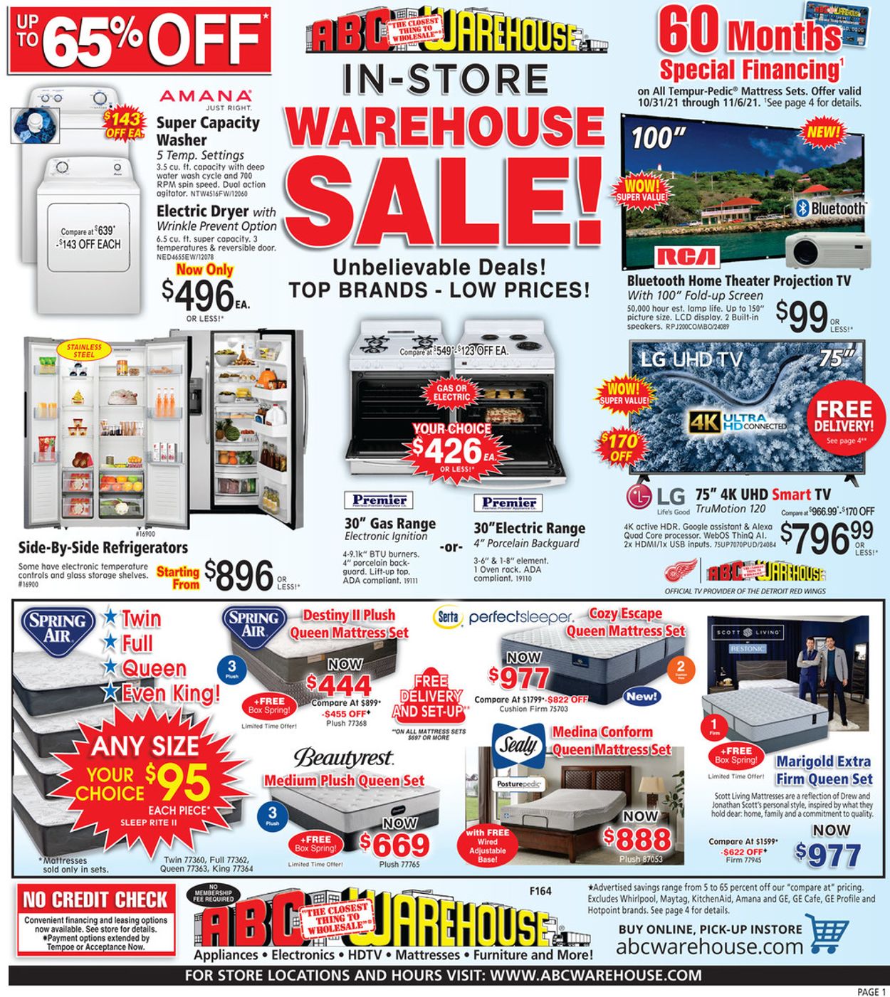 ABC Warehouse Weekly Ad Circular - valid 10/31-11/06/2021