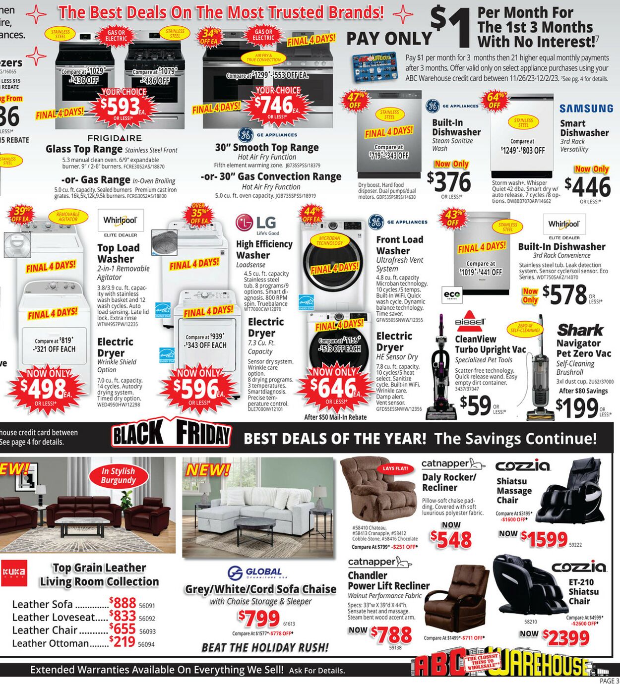 ABC Warehouse Weekly Ad Circular - valid 11/26-12/02/2023 (Page 3)