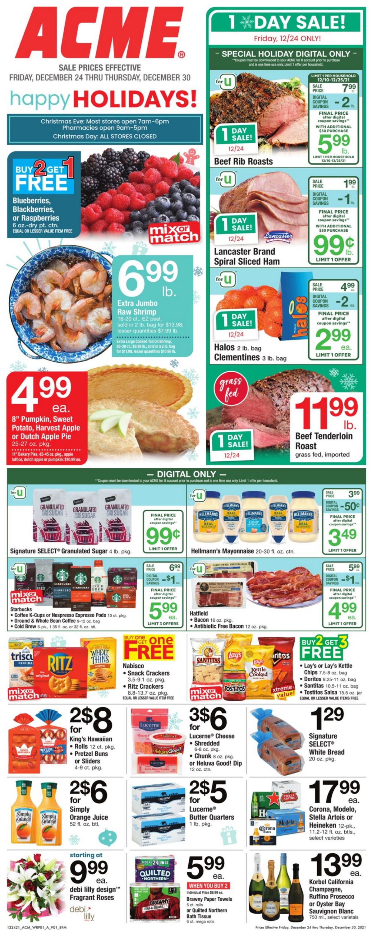 Acme Fresh Market HOLIDAY 2021 Weekly Ad Circular - valid 12/24-12/30/2021