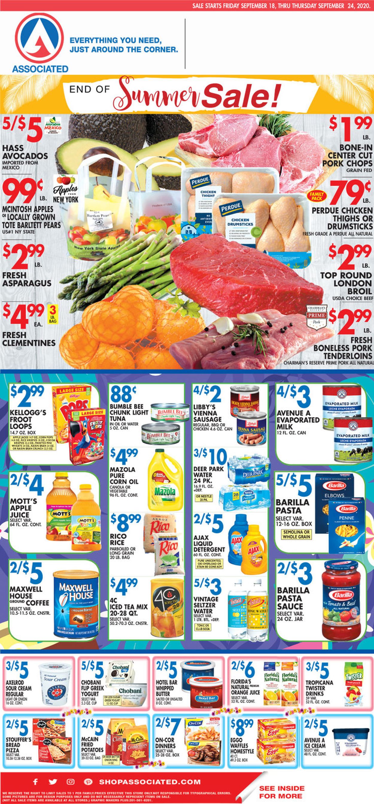 Associated Supermarkets Weekly Ad Circular - valid 09/18-09/24/2020