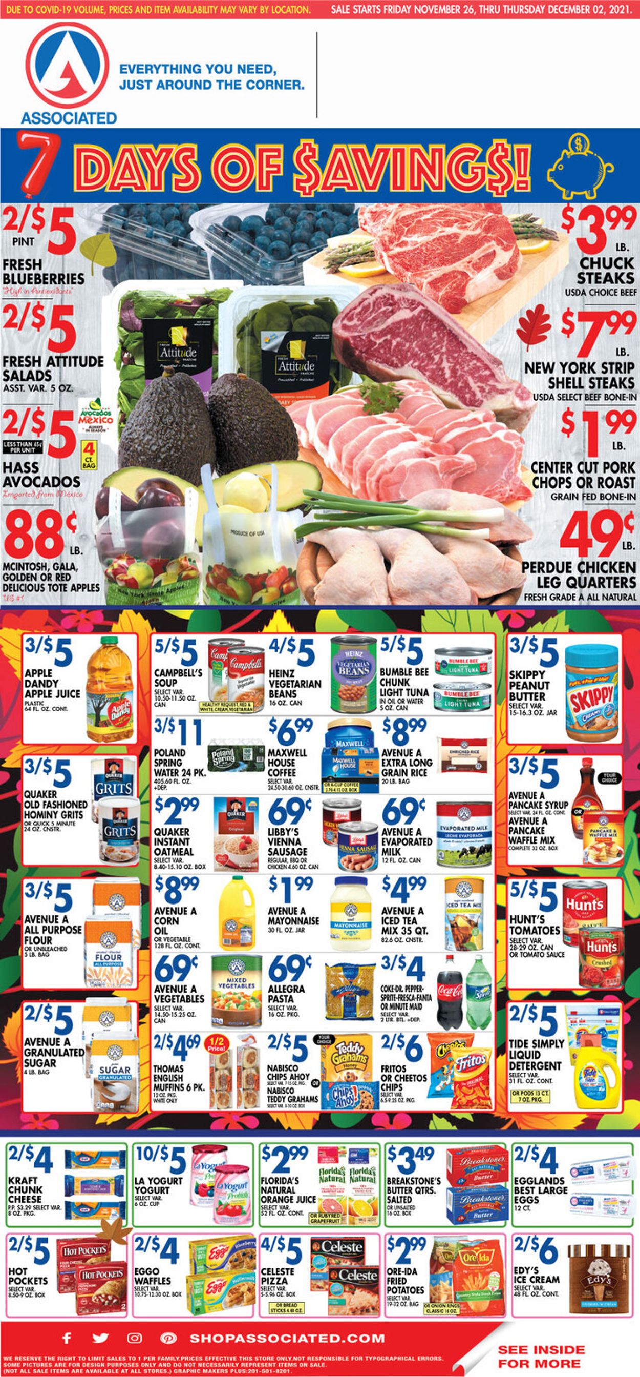 Associated Supermarkets Weekly Ad Circular - valid 11/26-12/02/2021