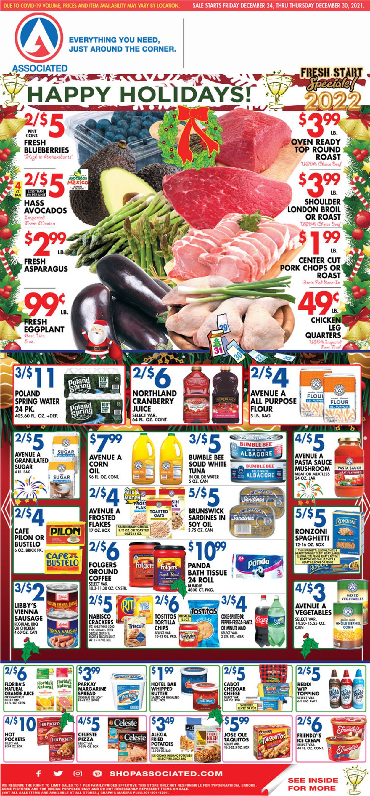 Associated Supermarkets Weekly Ad Circular - valid 12/24-12/30/2021