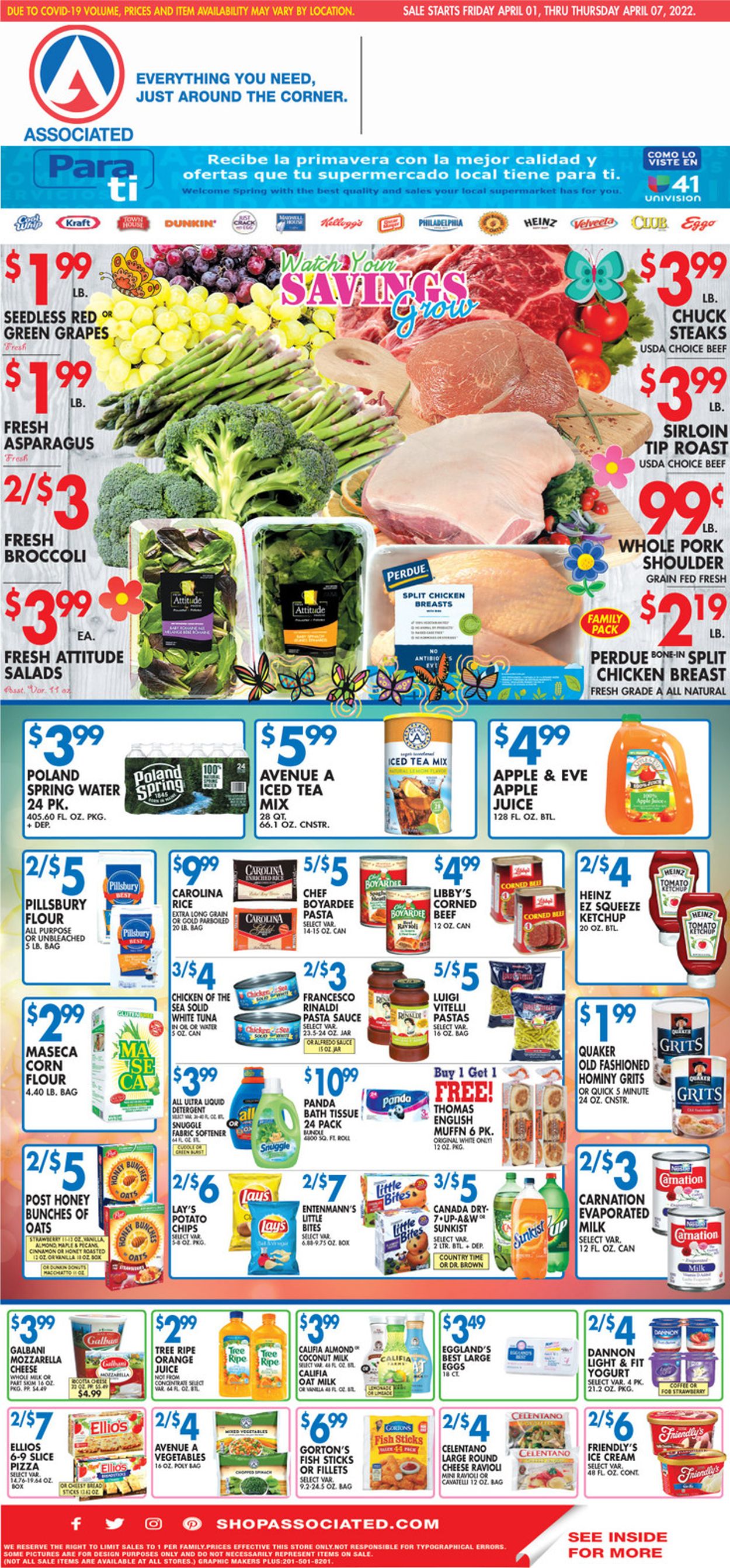Associated Supermarkets Weekly Ad Circular - valid 04/01-04/07/2022