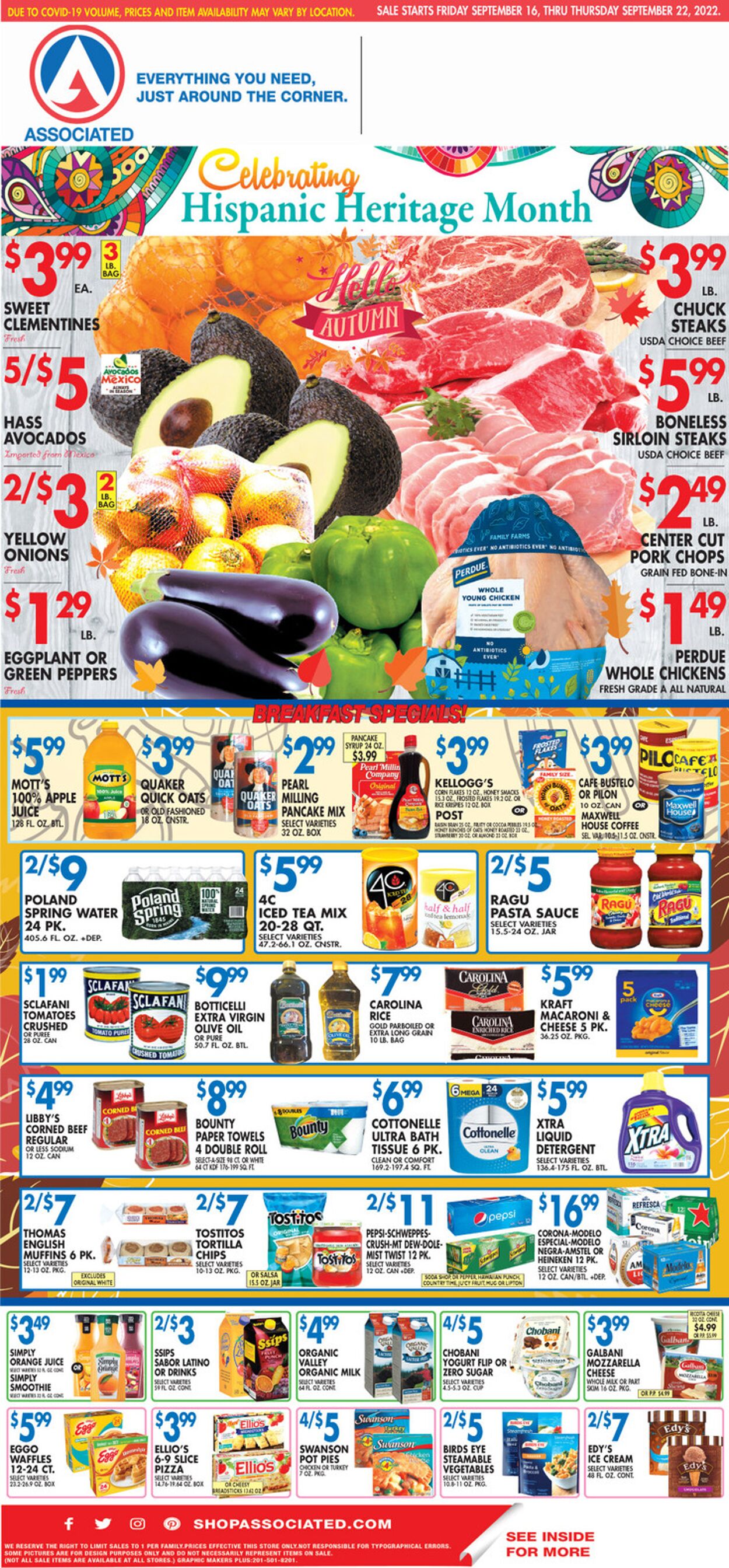 Associated Supermarkets Weekly Ad Circular - valid 09/16-09/22/2022