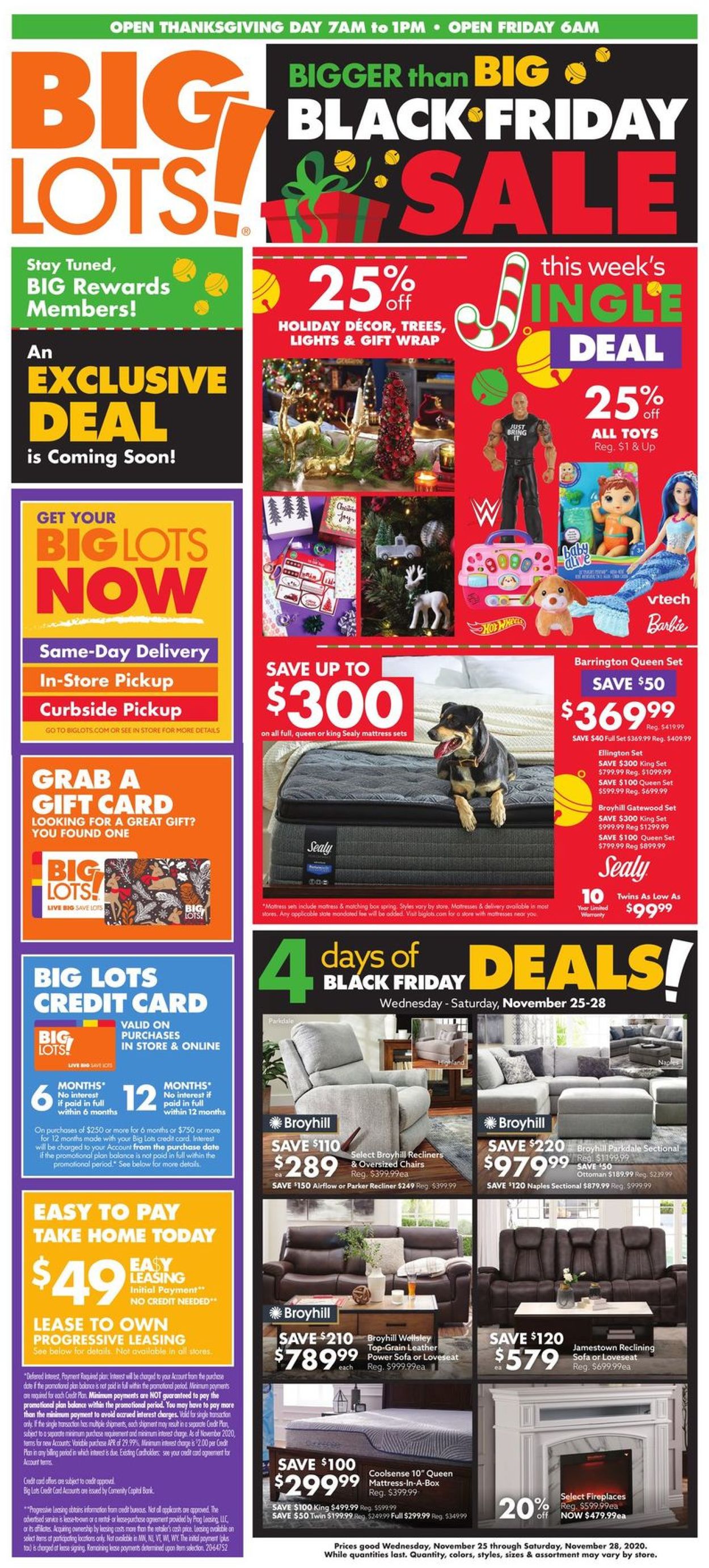 Big Lots Black Friday Sale 2020 Weekly Ad Circular - valid 11/25-11/28/2020