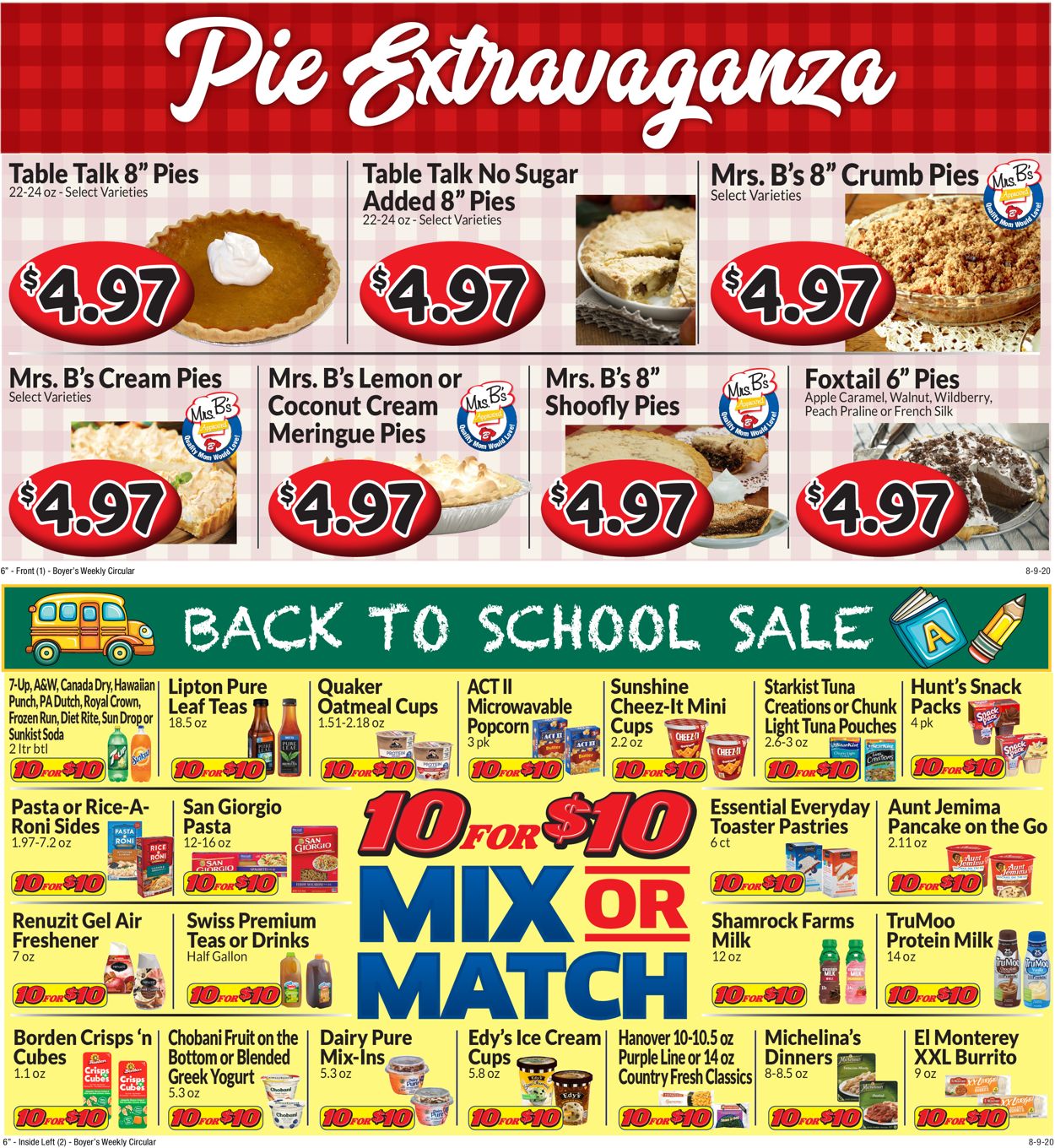 Boyer's Food Markets Weekly Ad Circular - valid 08/09-08/15/2020