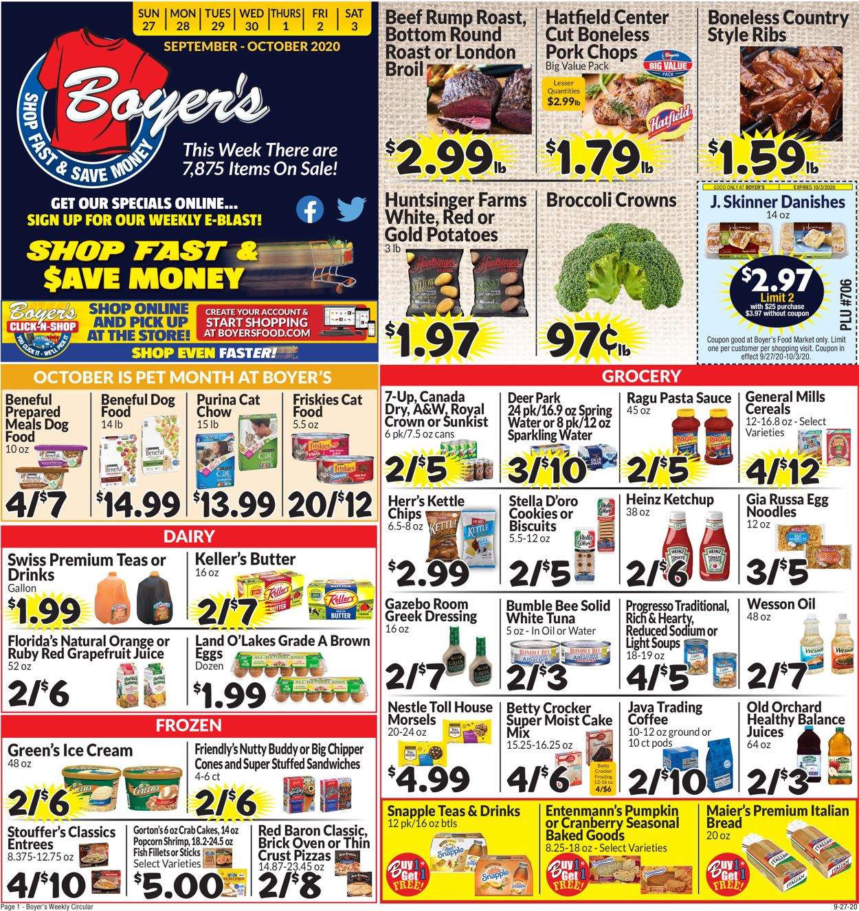 Boyer's Food Markets Weekly Ad Circular - valid 09/27-10/03/2020 (Page 3)