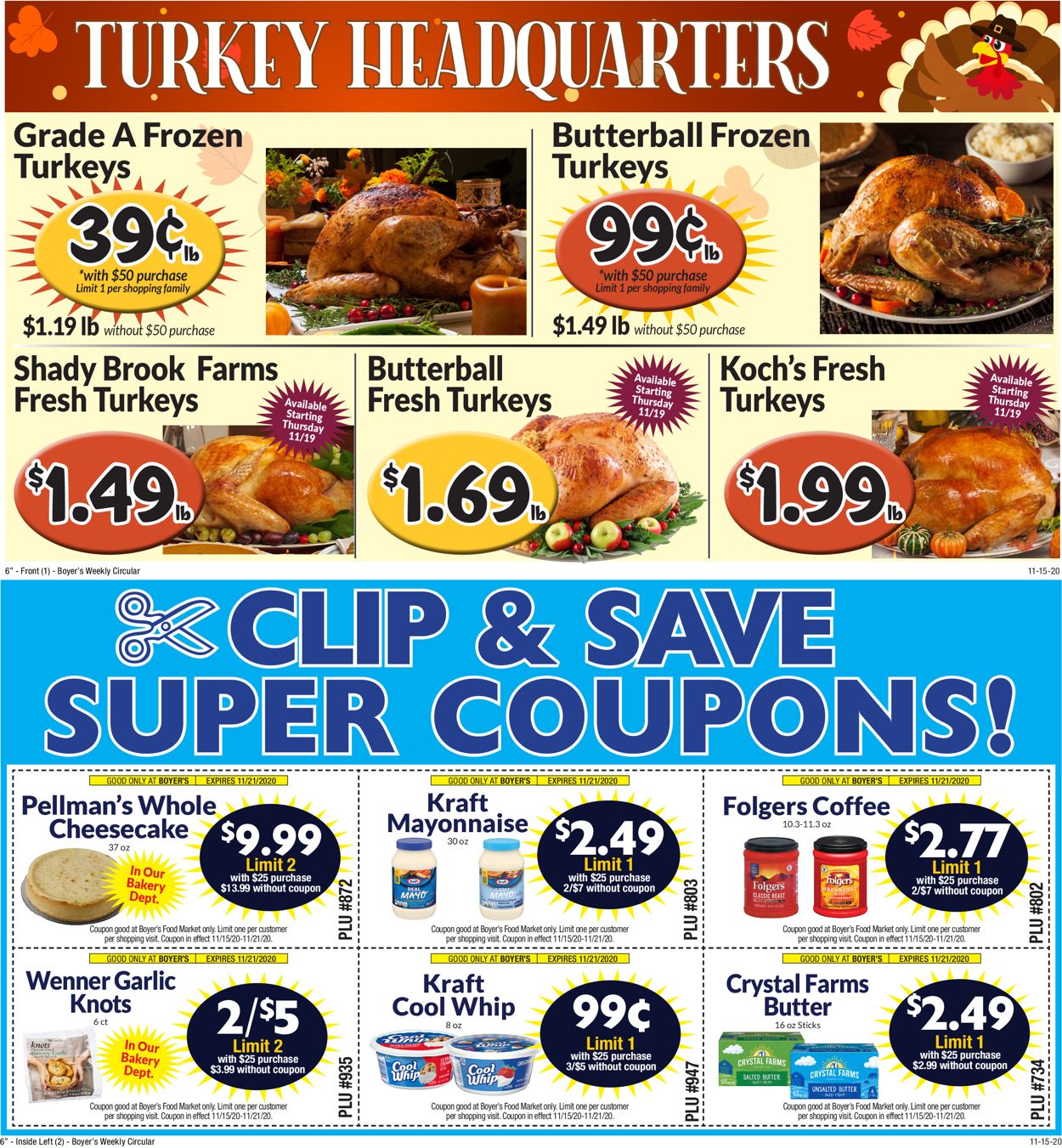 Boyer's Food Markets Weekly Ad Circular - valid 11/15-11/21/2020
