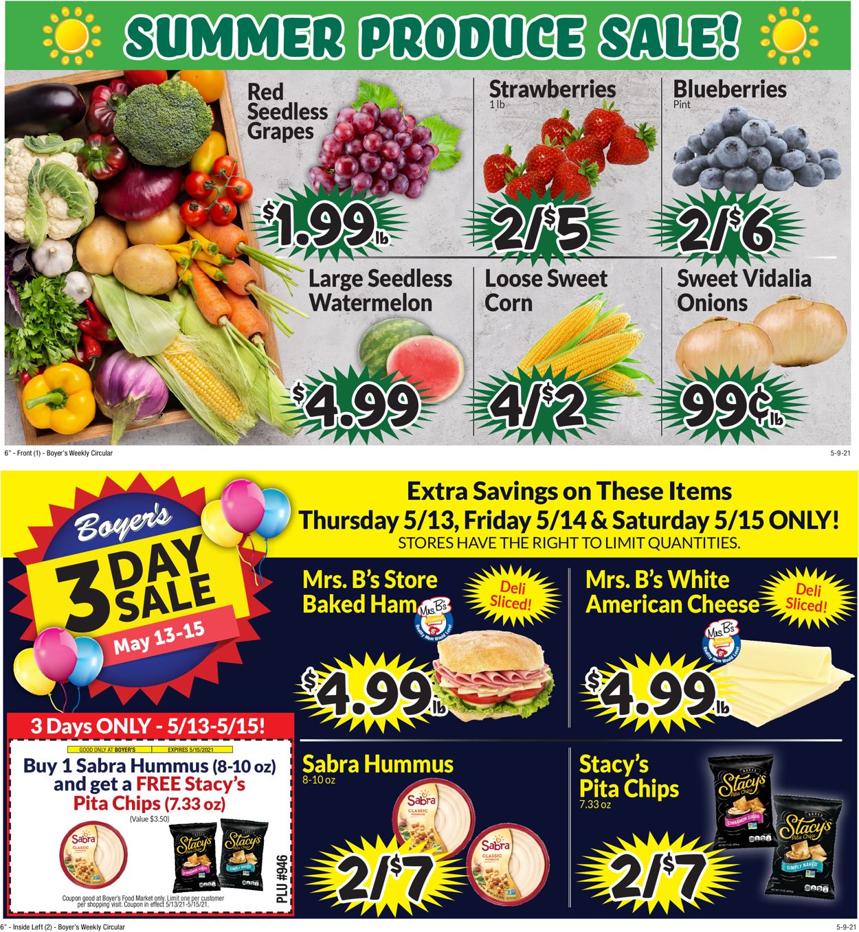 Boyer's Food Markets Weekly Ad Circular - valid 05/09-05/15/2021