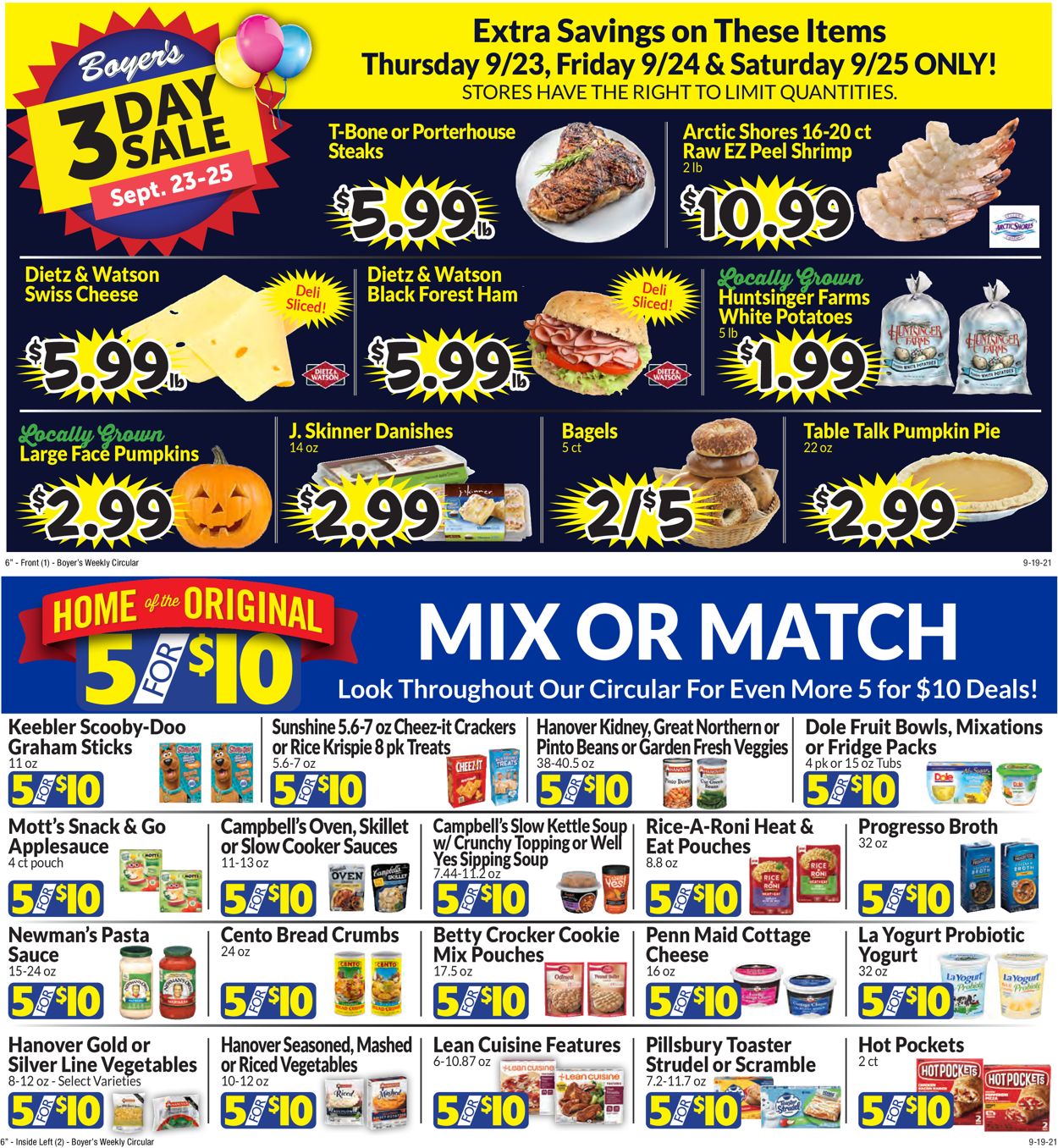 Boyer's Food Markets Weekly Ad Circular - valid 09/19-09/25/2021