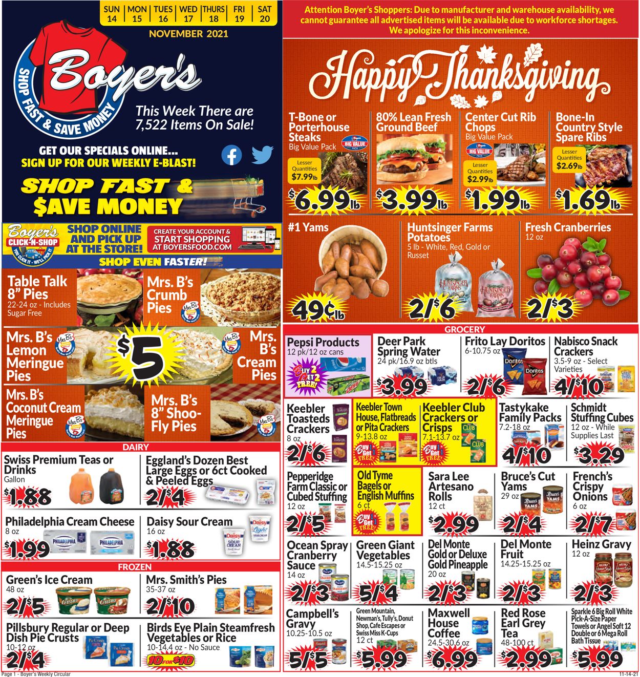 Boyer's Food Markets Weekly Ad Circular - valid 11/14-11/20/2021 (Page 3)