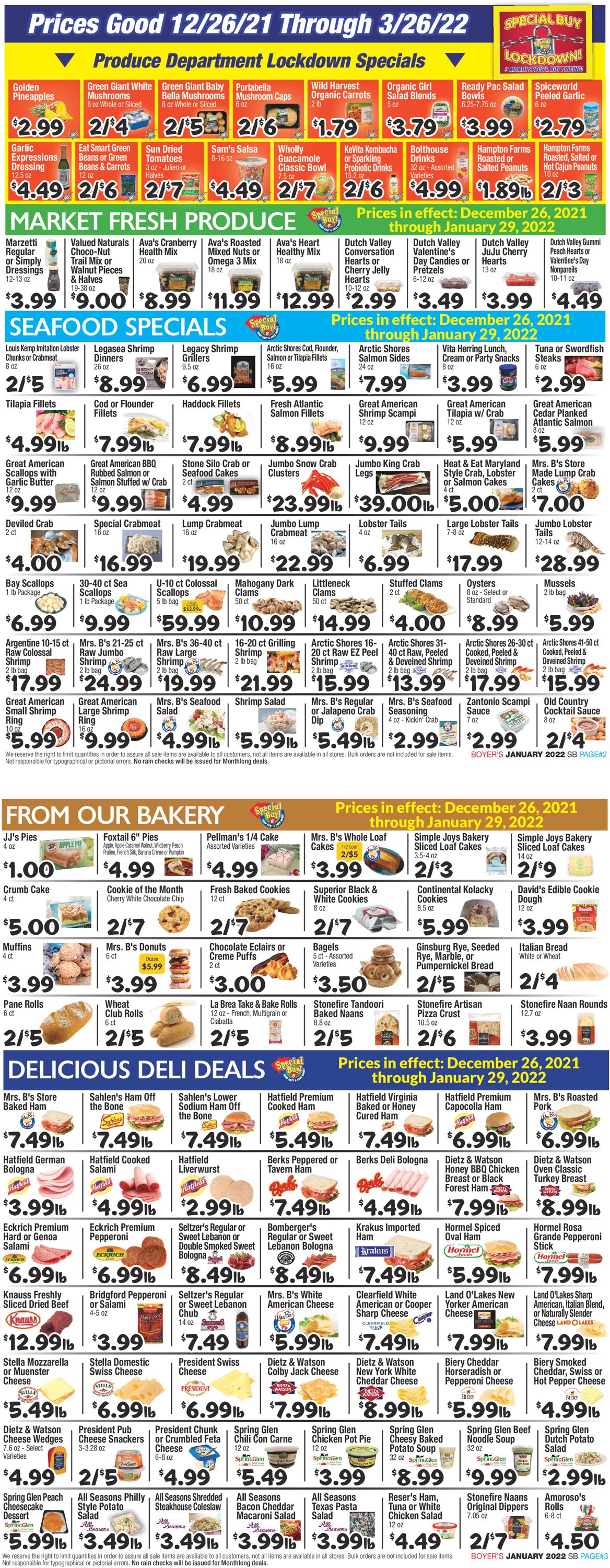 Boyer's Food Markets Weekly Ad Circular - valid 12/26-01/29/2022 (Page 2)