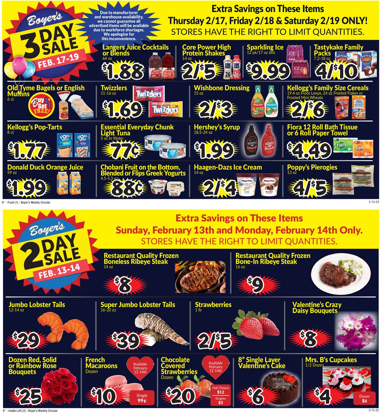 Boyer's Food Markets Weekly Ad Circular - valid 02/13-02/19/2022
