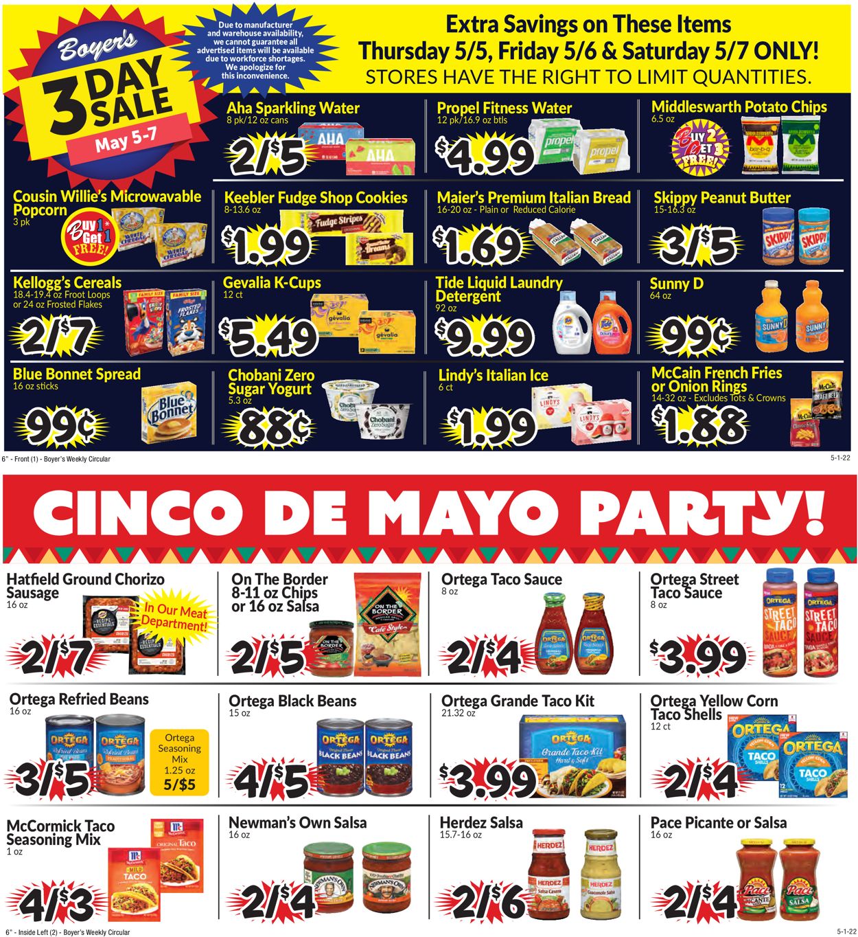 Boyer's Food Markets Weekly Ad Circular - valid 05/01-05/07/2022