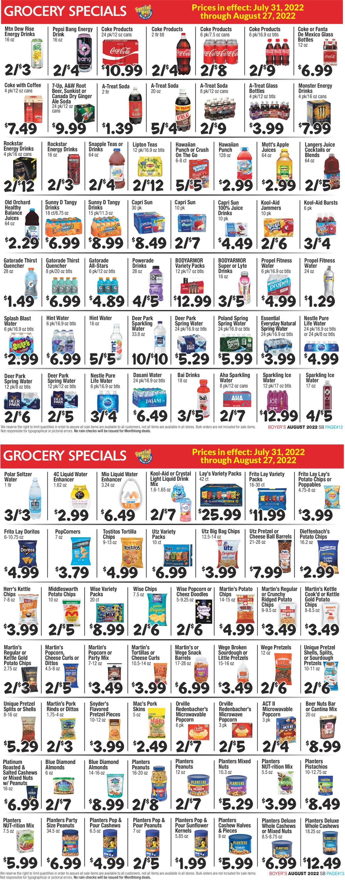 Boyer's Food Markets Weekly Ad Circular - valid 07/31-08/27/2022 (Page 7)