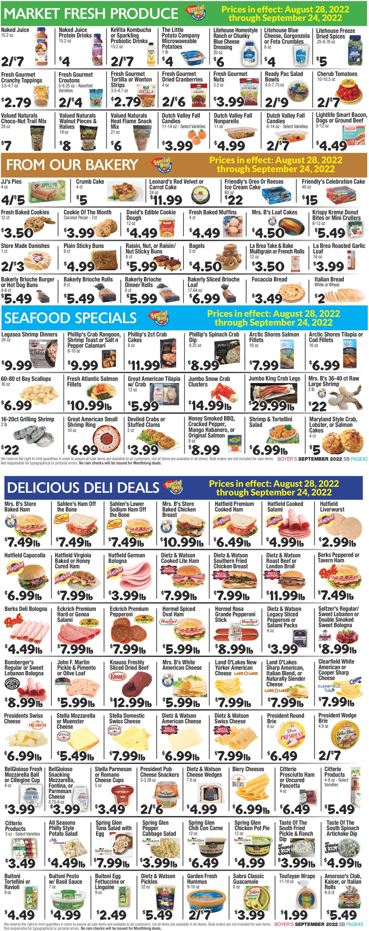 Boyer's Food Markets Weekly Ad Circular - valid 08/28-09/24/2022 (Page 2)