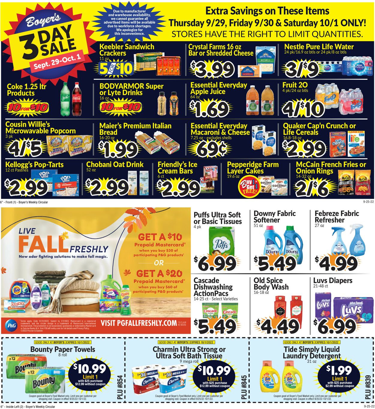 Boyer's Food Markets Weekly Ad Circular - valid 09/29-10/01/2022