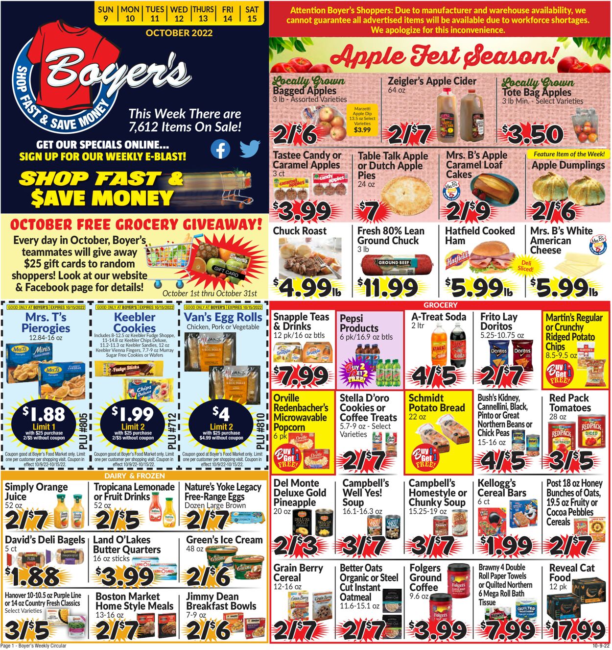 Boyer's Food Markets Weekly Ad Circular - valid 10/09-10/15/2022 (Page 3)