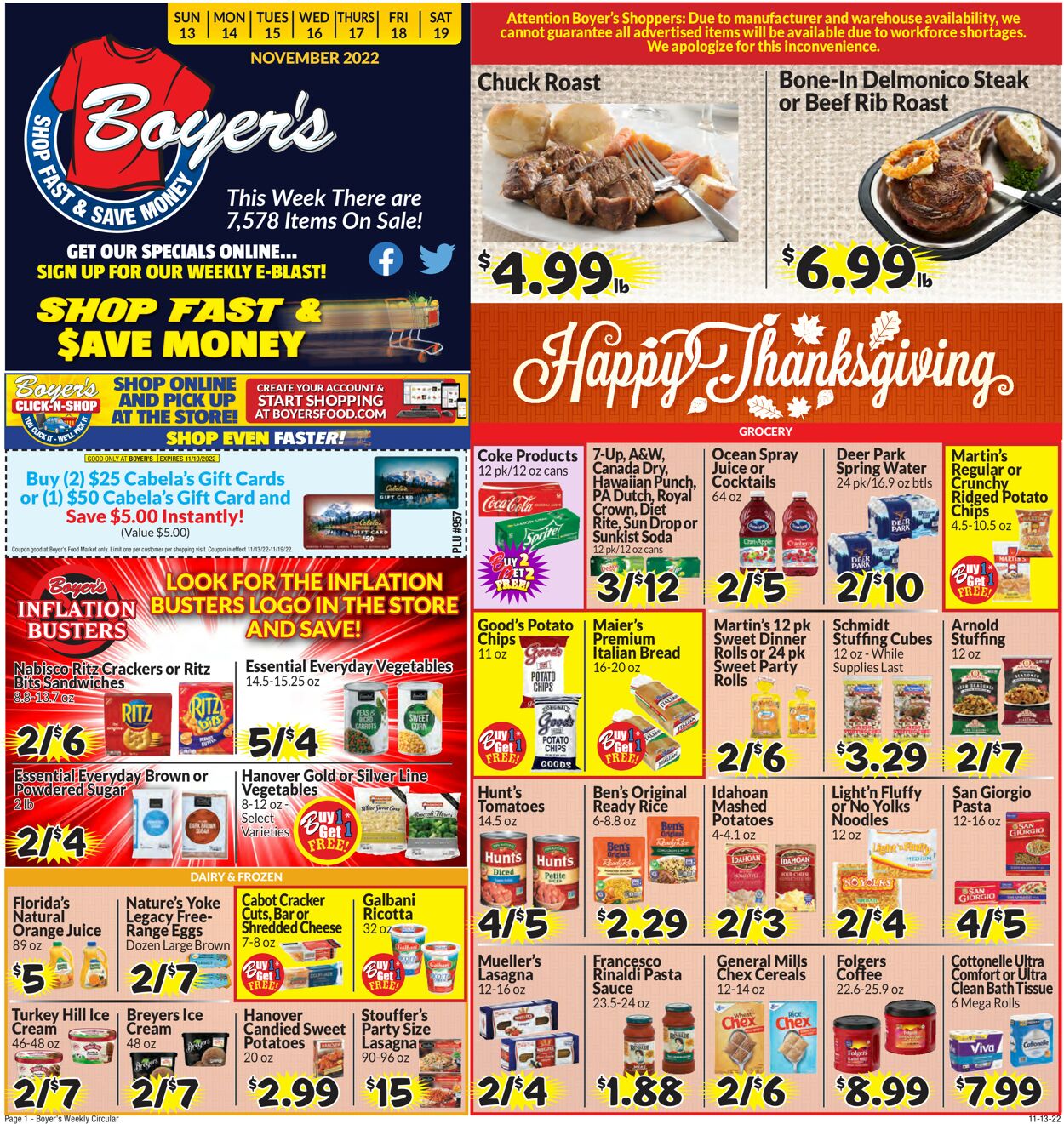 Boyer's Food Markets Weekly Ad Circular - valid 11/13-11/19/2022 (Page 3)