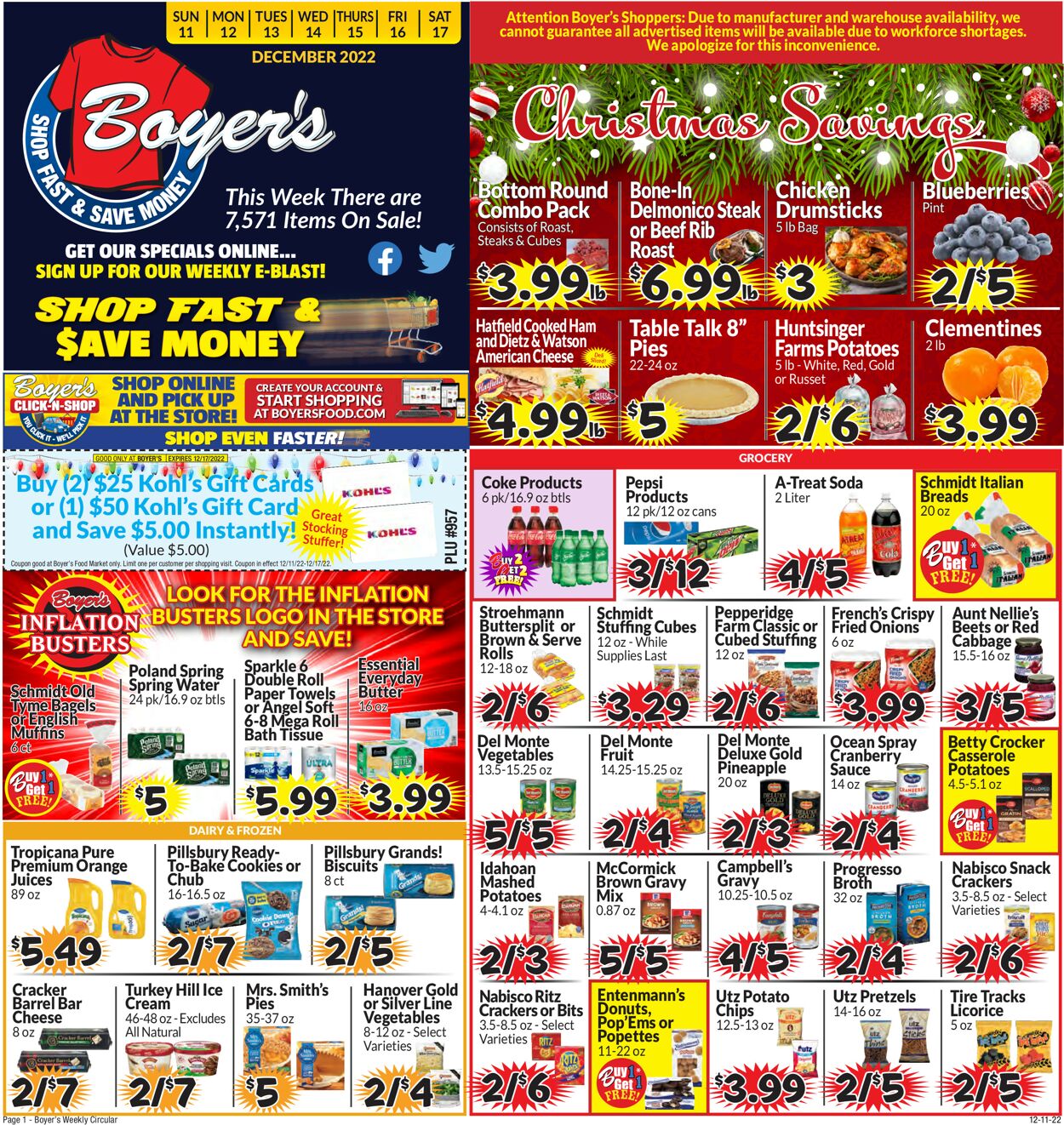 Boyer's Food Markets Weekly Ad Circular - valid 12/11-12/17/2022 (Page 5)