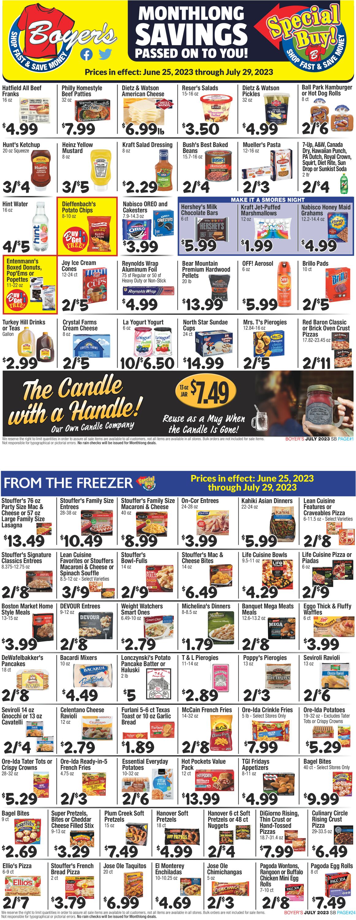 Boyer's Food Markets Weekly Ad Circular - valid 06/25-07/29/2023