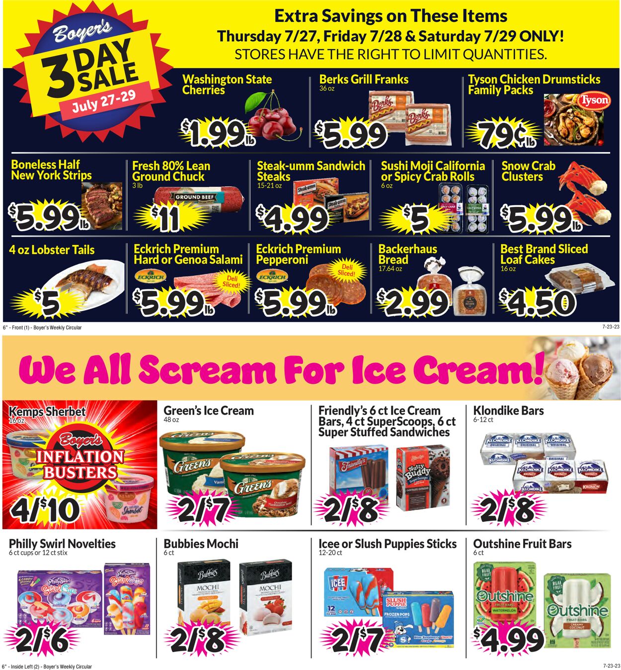 Boyer's Food Markets Weekly Ad Circular - valid 07/23-07/29/2023