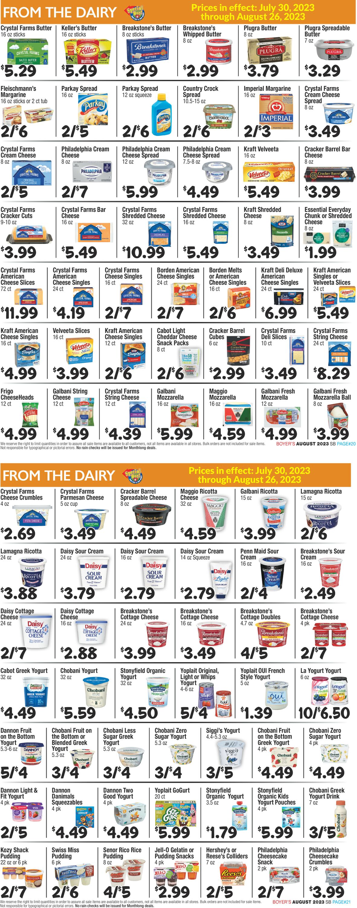 Boyer's Food Markets Weekly Ad Circular - valid 07/30-08/26/2023 (Page 11)