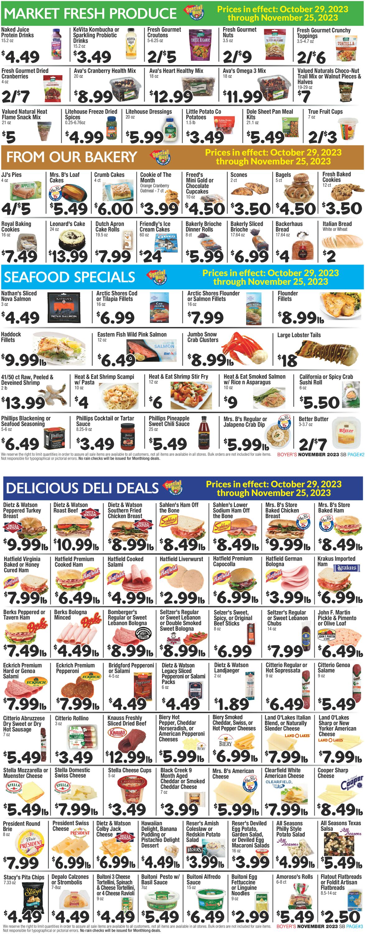 Boyer's Food Markets Weekly Ad Circular - valid 10/29-11/24/2023 (Page 2)