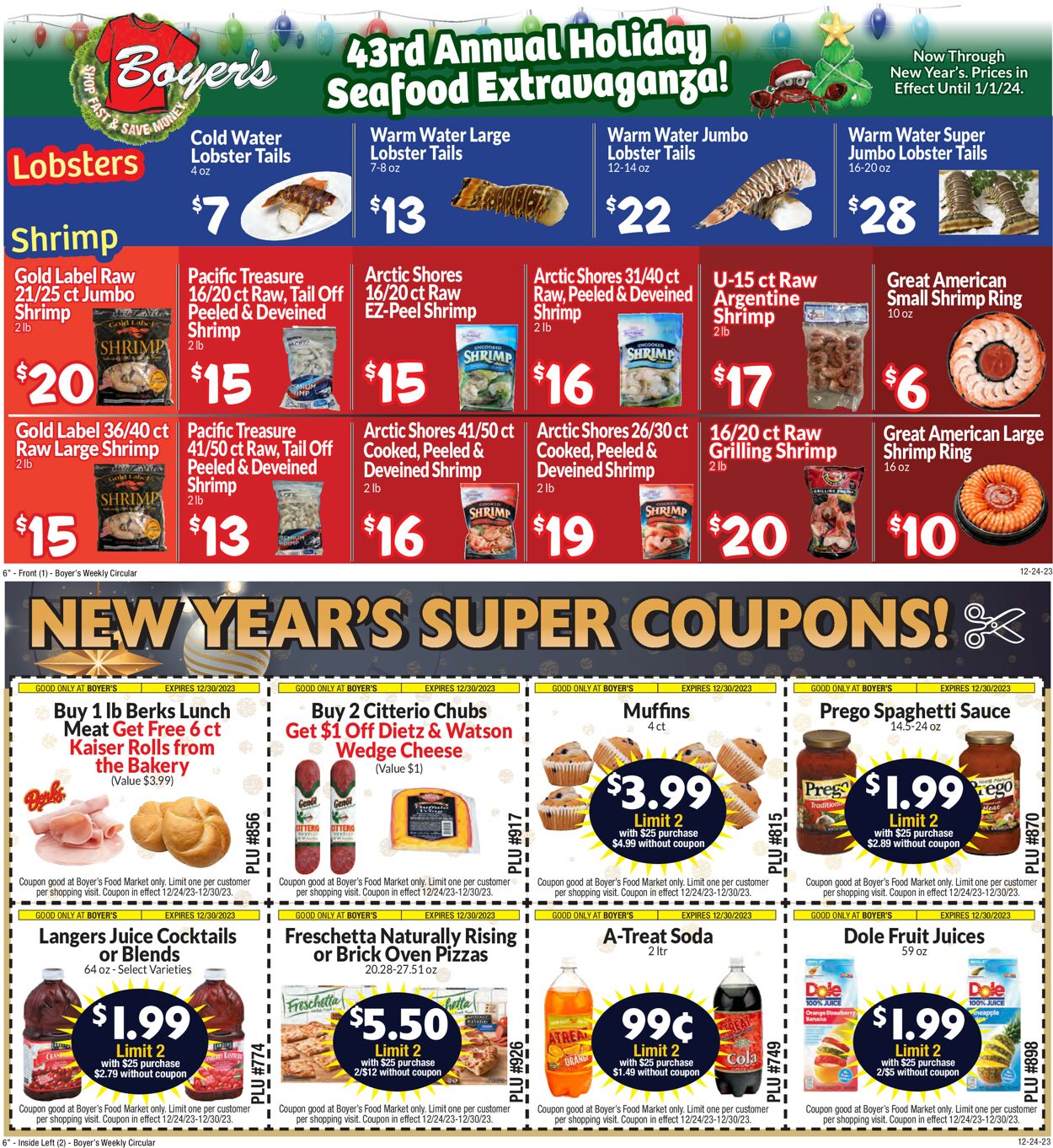 Boyer's Food Markets Weekly Ad Circular - valid 12/24-12/30/2023