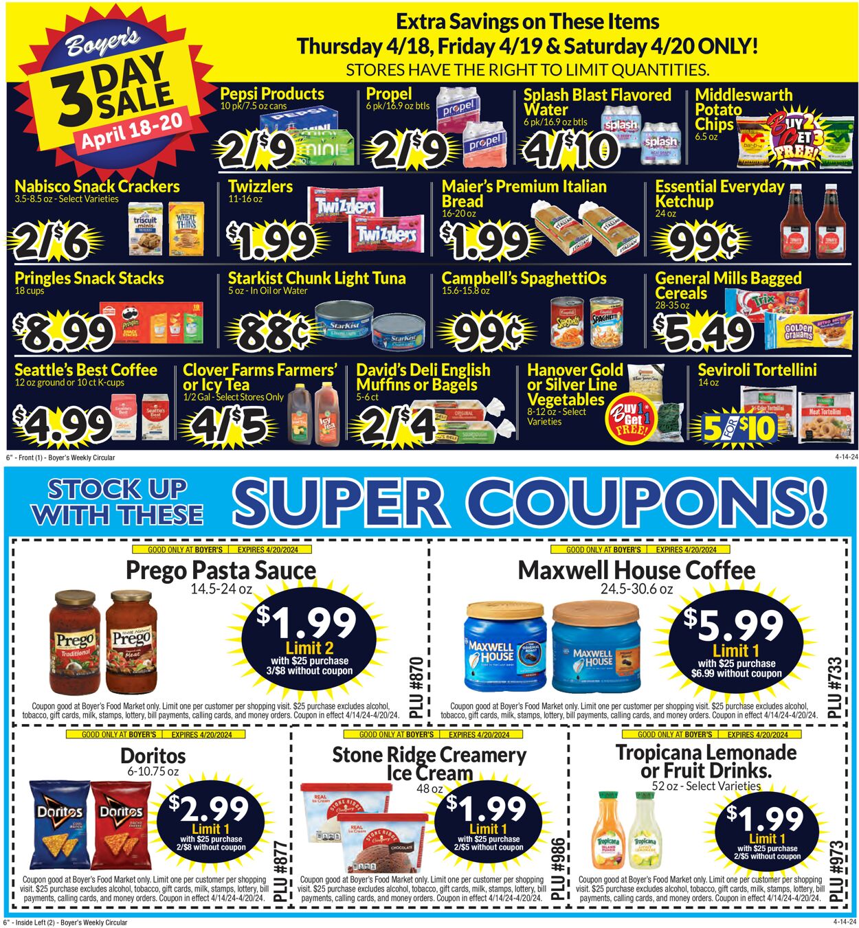 Boyer's Food Markets Weekly Ad Circular - valid 04/14-04/20/2024