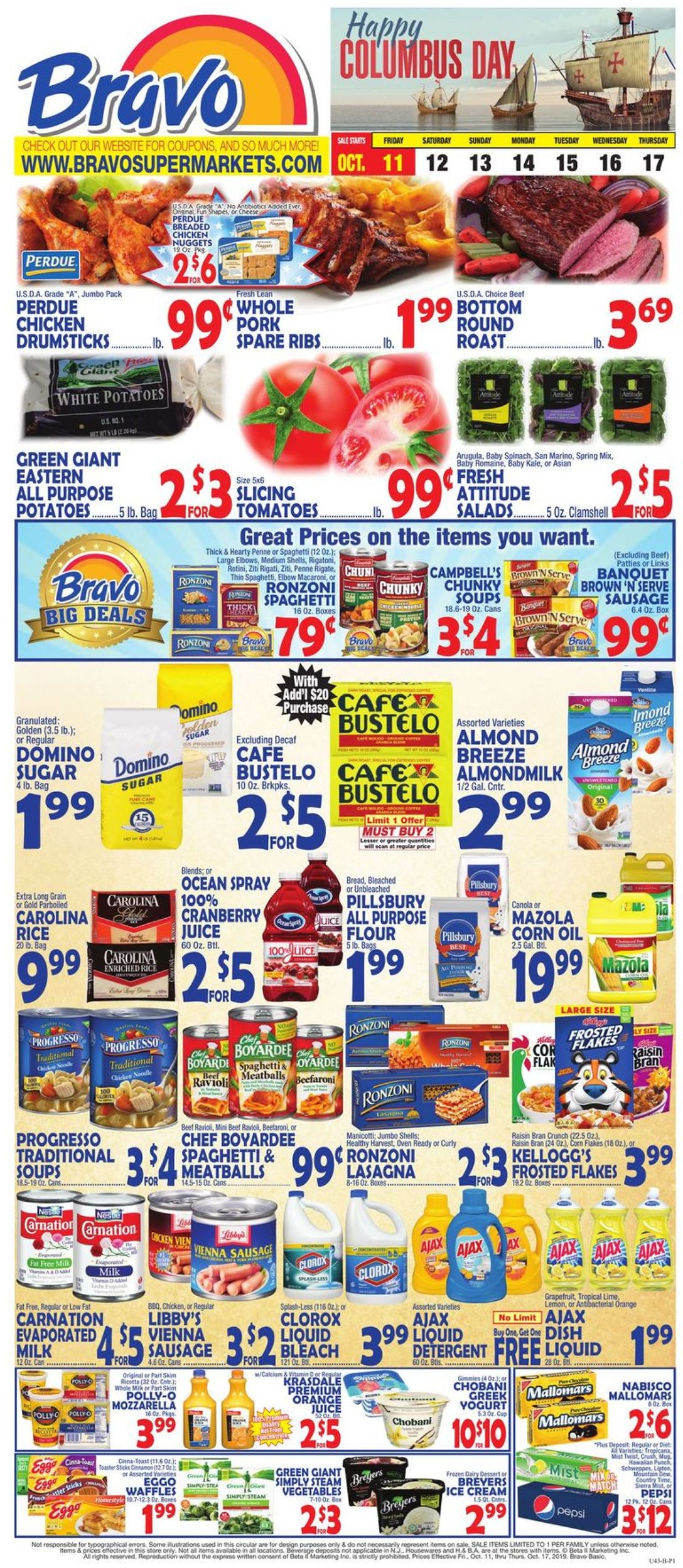 Bravo Supermarkets Weekly Ad Circular - valid 10/11-10/17/2019